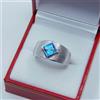 Artik Jewels Anello In Argento Sterling 925 Con Gemma Di Topazio Blu Naturale Per Uomo AJ339