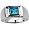 Artik Jewels Anello In Argento Sterling 925 Con Gemma Di Topazio Blu Naturale Per Uomo AJ459