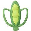Infantino Lil' Nibble Teether Pea Pod - Silicone Soft-Textured teether for Sensory Exploration and Teething Relief, with Easy to Hold Handles, Green