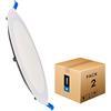 M Ledme- Pack 2 Downlight LED da Incasso 220 mm 20W, Luce Fredda 6000K, 2000 lm, Pannello Rotondo Extra Piatto, Foro di Taglio 200 mm, IP20, Driver Incluso, Bianco