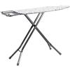 Amazon Basics Asse da stiro con vano portaoggetti e poggiapiedi in ferro a forma di H, grande, 122 x 38 cm, Grigio, Floreale