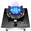 Generico Fornello A Gas Con 1 Bruciatore,Fornello Da Controsoffitto Ad Alta Efficienza Da 7,0 KW,Con Protezione Spegnimento E Timer,Griglia For Pentole In Ghisa In Vetro Temperato(NG)