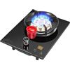 Generico Fornello A Gas Portatile, Bruciatore A Ad Alta Efficienza Da 5,2 KW, Appoggio Alto Calore A 9 Cavità, Compatibile GN/GPL Con Protezione Spegnimento E Timer(LPG)