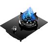 Generico Fornello A Gas Portatile, Bruciatore Wok Ad Alto Calore A 9 Cavità Da 5,2 KW, Con Vetro Temperato E Accensione Automatica, Dispositivo Di Protezione Antifiamma(NG)