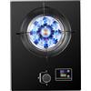 Generico Fornello A Gas Da 5,2 KW Con Bruciatore Singolo, Bruciatore Wok A 9 Cavità Ad Alto Calore Con Protezione Da Guasto Della Fiamma E Timer, Pannello In Vetro Temperato(NG)