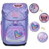 SJ GANG STYLE JAM GANG Updown Box - Lovely Dots, Zaino, Lilla, Flip System, Schienale regolabile, Tasche multifunzione, Per bambine, Scuola elementare, Tempo libero, Viaggi