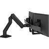 Ergotron - Braccio per doppio monitor HX, supporto da scrivania VESA - per due monitor fino a 32 pollice, 2,3-7,9kg ciascuno - Nero opaco (45-476-224)