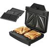 Taurus - Sandwichiera Miami Legend | 900W | 3 piastre antiaderenti removibili: Sandwich, Grill e Waffle | Riscaldamento rapido e uniforme | Conservazione verticale | Manico freddo | Finiture Inox