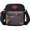 Replay Fm3824, Tracolla Uomo, X060 Black + Dark Olive + Turkish Coffe, Taglia Unica