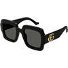 Gucci GG1547S 001 Occhiali da sole da donna oversize quadrati nero/grigio, 50/24/145