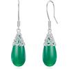 ONEFINITY Orecchini con pietra preziosa in argento Sterling 925 pietra di luna orecchini ambra verde smeraldo gioielli gioielli regali per le donne, Argento sterling, Agata