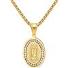 OIDEA Collana Madonna della Guadalupa placcata in oro 18 carati da donna: collana della Madonna della Guadalupa, medaglia della Vergine Maria