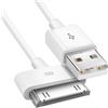 Akyga, Cavo Apple 30 pin / USB 1m per ricarica e sincronizzazione, bianco