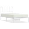 vidaXL Struttura letto con testiera in metallo bianco 100x190 cm