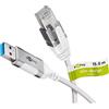 Goobay 74384 cavo con cambio di genere USB 3.0 tipo A RJ45 Bianco