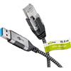 Goobay 74400 cavo con cambio di genere USB 3.0 tipo A RJ45 Nero, argento