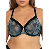 Curvy Couture Reggiseno con ferretto, senza imbottitura, a copertura totale, in rete trasparente., 46G