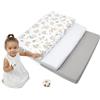 Medi Partners Lenzuola Lettino Set 3 Neonato 60x120-100% Cotone Lenzuolo con Angoli Culla Coprimaterasso fitted Materassino Sheet Letto Bambino Lenzuolino (Safari-Bianco-Grigio)