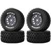 RCAWD 4 ruote per pneumatici RC 1/16 per Arrma Mojave Grom ARA2104 ARA2304 ARA2304S pre incollati in gomma di nylon parti di aggiornamento mozzo esagonale da 12 mm (grigio)