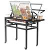 ZICHOUYING Griglia a carbone per barbecue con carrello, resistente griglia quadrata da esterno, portatile, girevole a 360 gradi, con ruote, per campeggio, giardino, barbecue commerciale