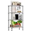 M MZG, scaffale a 4 ripiani in metallo resistente, 1000 libbre, con ripiani a griglia, organizer per armadio, con pannello in PP, per garage, cucina, bagno, lavanderia, cromato, 30 cm P x 55 cm L x