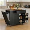 Xbro Isola Cucina con Piano di Lavoro Pieghevole e Ruote, Penisola Cucina Salvaspazio con Cassetto, Vano Pattumiera, Portacoltelli e Portasciugamani, Mobile Cucina 113 x 51 x 90 cm