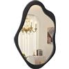 AOAOPQ Specchio da parete irregolare piccolo asimmetrico moderno unico organico per decorazione da parete soggiorno bagno camera da letto ingresso nero