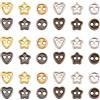 FINGERINSPIRE 240 mini bottoni in metallo da 4 mm, forme cuore, stella e rotondi, lega, scomparto separato, piccoli bottoni a 2 fori, per vestiti per bambole, borse, fai da te