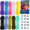 MONOBIN Kit micro paracord con istruzioni, 10 colori, 7,8 m, 2 mm, kit combinato con perline per realizzare braccialetti e cordini (10 colori-D, 60 m)