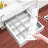 YUJUVI 20 Pezzi Divisori per Cassetti Organizzatore Cassetti Regolabili per Bagno Cucina o Ufficio, Ordine Calze e Slip, Versatili Separatori (Banco)