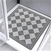 MACUNIN Tappetino da Doccia Quadrato Antiscivolo Anti Muffa 60 x 60 cm Grigio - Tappetino da Bagno in Luffa Morbido Testurizzato per Cabina Doccia - Massaggio ai Piedi