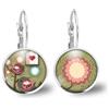 So Sweet Orecchini cabochon la stagione dell'amore - Regalo di Natale per idea regalo moglie - San Valentino-regalo di compleanno - argento antico (ref.48a).