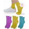 LEON D'ORO Calzini Senza Elastico Donna Cotone Leggero 3 Paia Calze Donna Viscosa Moda Made in Italy (IT, Testo, Taglia unica, Regular, Regular, 1Paia ZEBRA 1 Paia MACULATO 1 Paio PLATINO ASS1)