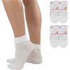 LEON D'ORO Calzini Bianco Donna 100% COTONE Calze con Risvolto Leggeri Donna Sanitarie MADE IN ITALY (IT, Numero, 38, 41, Regular, Regular, 4 Paia Bianco)