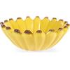 H&H Centrotavola Banana in Stoneware Decorata - Fruttiera o Porta Oggetti da Tavola - Ceramica Resistente - 21x7h cm - Design Frutta Originale