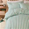 furn. Duvet Day Hettie Copripiumino Set - Set Di Biancheria Da Letto Reversibile Ultra Morbido Effetto Seersucker A Righe (Blu/Verde - 200x200cm)