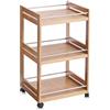 Zeller 13591 - Carrello portaoggetti da Bagno, in bambù/Metallo, 45,7 x 38 x 76 cm
