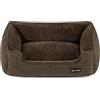 Feandrea Cuccia per Cani, Lettino per Animali in Simil Lino, Bordi Rialzati, Fondo Antiscivolo, Copertura Sfoderabile per Lavaggio, Taglia M per Cane Piccolo, 70 x 55 x 21 cm, Marrone PGW10CC