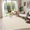 the carpet Deluxe Wool Tappeto in lana tessuto a mano con uno stile boho scandinavo naturale, lavoro artigianale per uno stile unico, crema, 200 x 290 cm