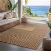 Carpettex Tappeto da Esterno ed Interno Impermeabile 160 x 230 cm Beige - Tappeto Resistente alle Intemperie e con effeto juta natureale - per Balcone, Terrazza, Campeggio, Giardino, Cucina