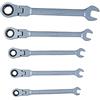 Connex, Set di Chiavi combinate a cricchetto con Testa snodata, 5 pz, COXB541900