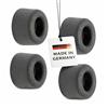 WAGNER Fermaporta VULKANO MINI - Set da 4 pezzi - Diametro Ø 18 x 10 mm I Fermaporte a muro da avvitare I Fermaporte nero in stile retro in gomma piena - 15501004