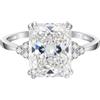Yaresul Anello con pietra preziosa artificiale da 3,5 carati, in argento Sterling 925, 10 x 8 mm, con zaffiro taglio radiante, smeraldo, ametista, zirconia cubica, anello con pietra portafortuna per