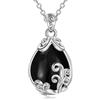 POPLYKE Collana con ciondolo a goccia in filigrana in argento Sterling per le donne, Argento sterling, Tormalina
