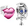 PHCLASY Perla Charm Diploma Compatibile con Braccialetti e Collane Europei, Charms e Perle di Laurea per Donna, Zirconia cubica