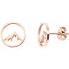 Nuoli® Berg - Orecchini da donna (diametro 10 mm) in acciaio inox, colore: argento e oro rosa e Acciaio inossidabile, colore: Oro rosa, cod. NU216