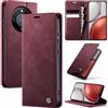 owlhold Custodia per cellulare Honor Magic8 Lite, in pelle PU, con chiusura a linguetta RFID, pieghevole, con scomparto per carte di credito, funzione leggio, per Honor Magic 8 Lite 5G, rosso vino