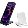 LMOGWL 2 pezzi Portatelefono pieghevole, porta telefono desktop portatile con regolazione multi angolo, compatibile con iPhone/Samsung/tutti i supporti in plastica per smartphone (1 nero/1 bianco)