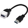 Halokny Haokiang - Cavo USB 3.0 con connettore jack Keystone da USB 3.0 A femmina a USB A 3.0 maschio, adattatore per pannello di uscita, 20 cm (USB 3.0 M/F)