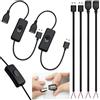 CTRICALVER Interruttore 303 per striscia LED, Controllore di interruttore con porta USB, Interruttori per DIY o riparazione con cavo di coda USB maschio e femmina (2 pezzi)